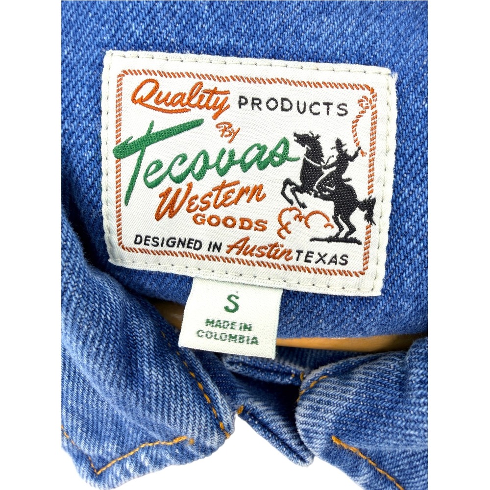 NWT Tecovas Women's Denim Trucker Jacket II Medium Wash Size S Western Boho - Picture 8 of 11